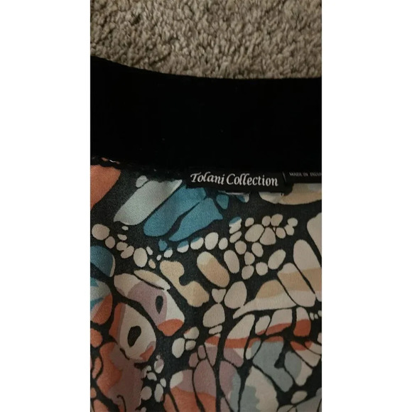 Tolani Collection Women's 3XL Black Kimono Cardigan Velvet Trim Monarch - Picture 2 of 4